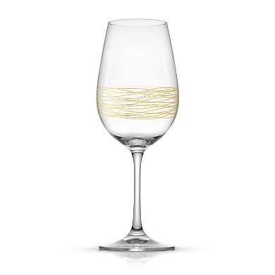 JoyJolt Golden Royale Set of 2 Crystal Red Wine Glasses