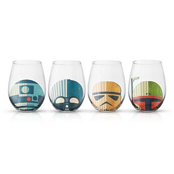 JoyJolt Star Wars Helmet Hues 4 pc Stemless Drinking Glasses