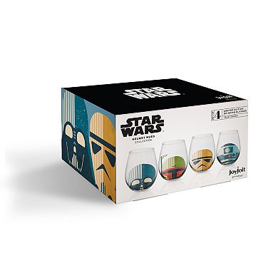 JoyJolt Star Wars Helmet Hues 4-pc. Stemless Drinking Glasses