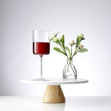 JoyJolt Claire Set of 4 Cyrstal Cylinder Red Wine Glasses