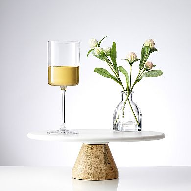 JoyJolt Claire Set of 4 Cylinder White Wine Glasses