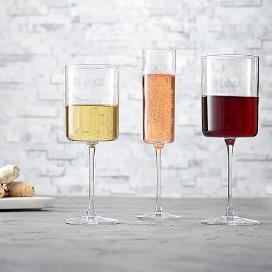 JoyJolt Claire Set of 4 Cylinder White Wine Glasses