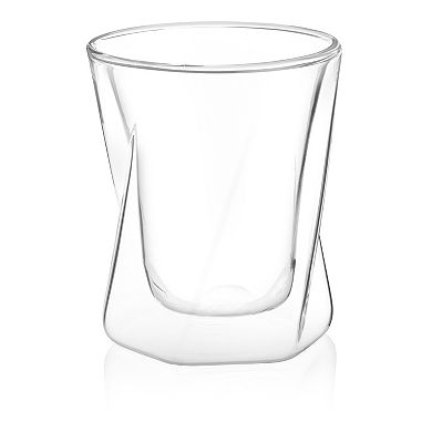 JoyJolt Lacey 4-pc. Double Walled Double Old Fashion Whiskey Glass Set