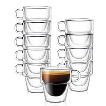 JoyJolt Stoiva 8 pc Stackable Double Walled Glass Set