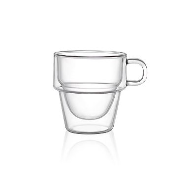 JoyJolt Stoiva 8-pc. Stackable Double Walled Glass Set