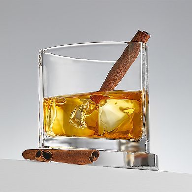 JoyJolt Aqua Vitae 2-pc. Triangle Off Base Whiskey Glass Set