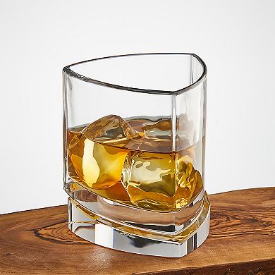 JoyJolt Aqua Vitae 2-pc. Triangle Off Base Whiskey Glass Set