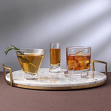 JoyJolt Aqua Vitae 2-pc. Octagon Off Base Martini Glass Set