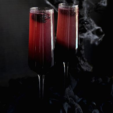 JoyJolt Black Swan 2-pc. Champagne Glass Set