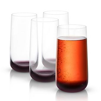 JoyJolt Black Swan 4 pc Highball Glass Set