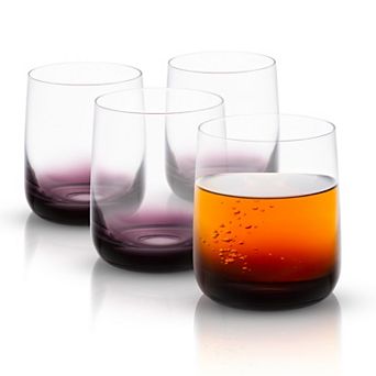 JoyJolt Black Swan 4 pc Double Old Fashion Glass Set