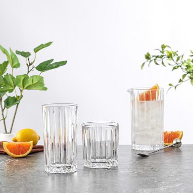 JoyJolt Alina 8-pc. Ribbed Glass Drinkware Set