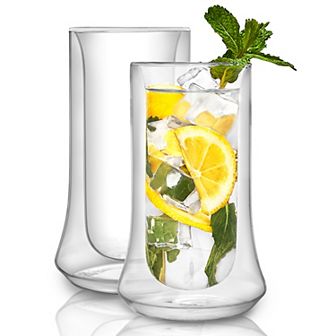 JoyJolt Cosmo 2 pc Insulated Highball Glass Set