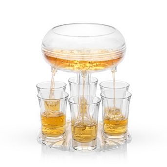 JoyJolt Shot Dispenser with 6 pc Shot Glass Set