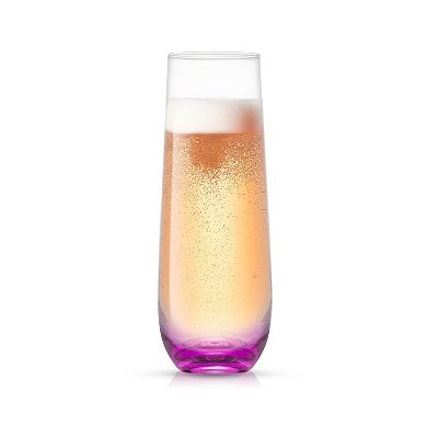 JoyJolt Hue 6-pc. Colored Stemless Champagne Flute Glass Set