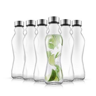 JoyJolt Spring 6 pc Glass Insulated Water Bottle Set
