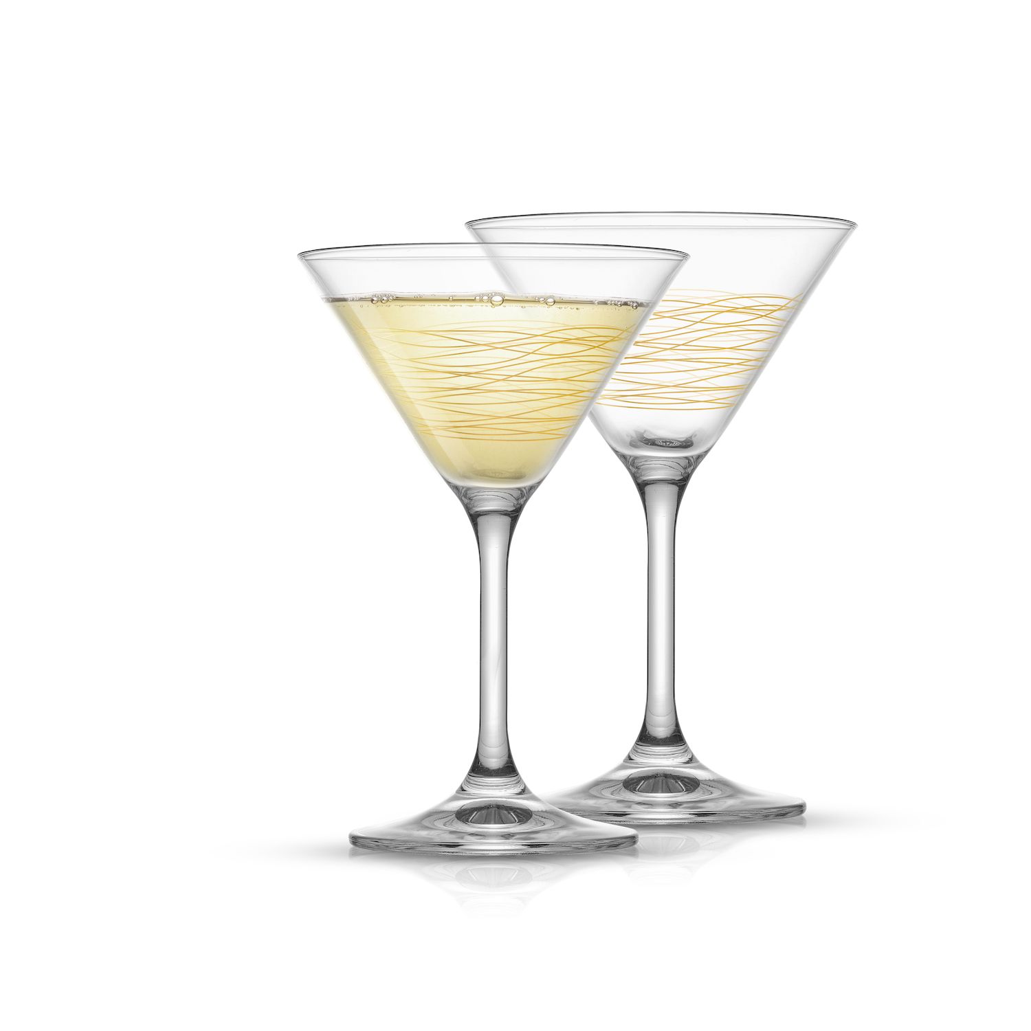 JoyJolt Black Swan Martini Glasses, 10.5 Oz Set of 2 
