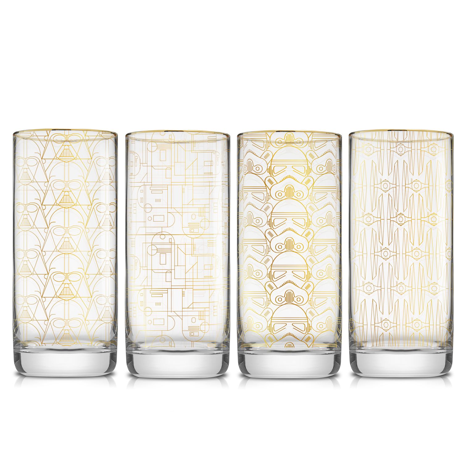 JoyJolt Gwen 4-pc. Crystal Highball Drinking Glass Set