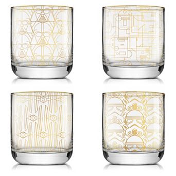 JoyJolt Star Wars Deco 4 pc Double Old-Fashioned Drinking Glass Set