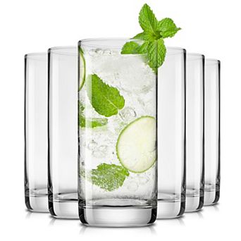 JoyJolt Faye 12 pc Crystal Highball Drinking Glass Set