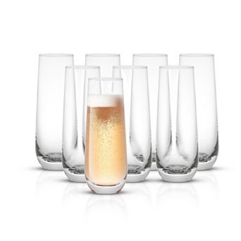 JoyJolt Milo 16 pc Stemless Champagne Flute Glass Set
