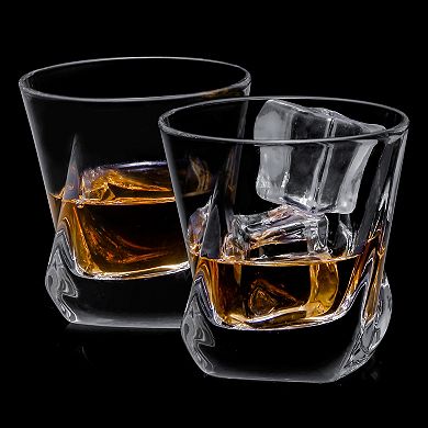 JoyJolt Aurora 4-pc. Crystal Whiskey Glass Set