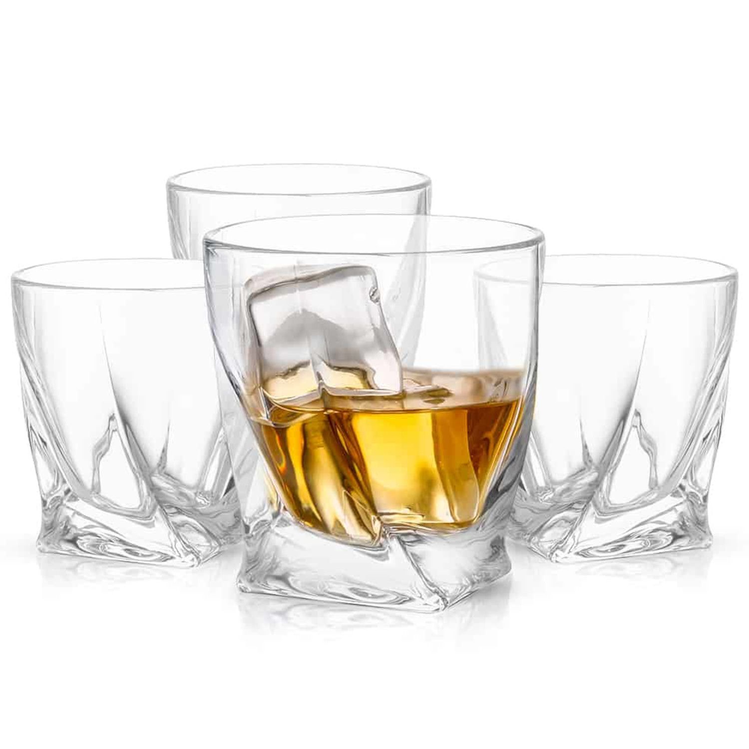 JoyJolt Carre Square Whiskey Glasses, Set of 4 - Macy's
