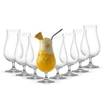 JoyJolt Terran 8 pc Premium Hurricane Cocktail Glass Set