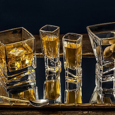 JoyJolt Carre 8-pc. Square Heavy-Base Crystal Shot Glass Set