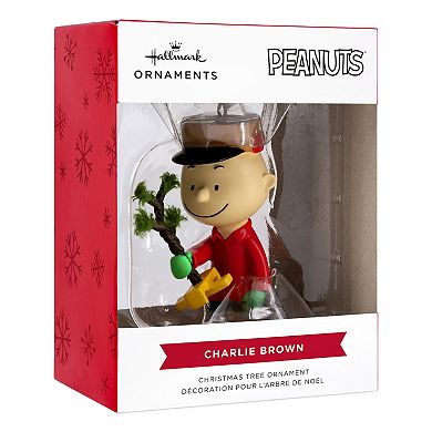 Hallmark Peanuts Charlie Brown Kneeling with Tree Christmas Ornament