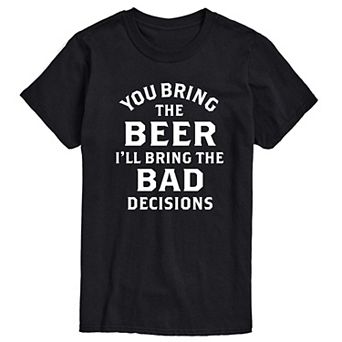 Big & Tall Beer Bad Decisions Graphic Tee