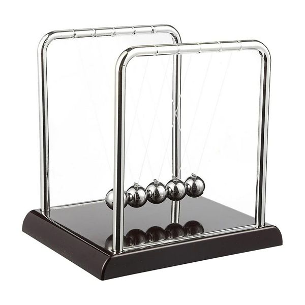 Newtons Cradle Pendulum Physics Desk Toy, Swinging Kinetic Balls for ...