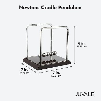 Newtons Cradle Pendulum Physics Desk Toy, Swinging Kinetic Balls for Office Decor (7 x 7 x 6 In)