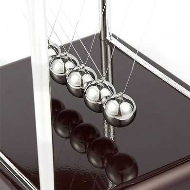 Newtons Cradle Pendulum Physics Desk Toy, Swinging Kinetic Balls for Office Decor (7 x 7 x 6 In)