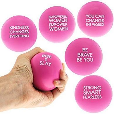6 Pack Motivational Stress Ball for Adults, Hot Pink Sensory Ball for Women