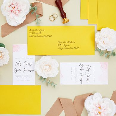 200 Pack Bulk #10 Yellow Envelopes, Gummed Seal for Invitations, 9.4x4.1 In