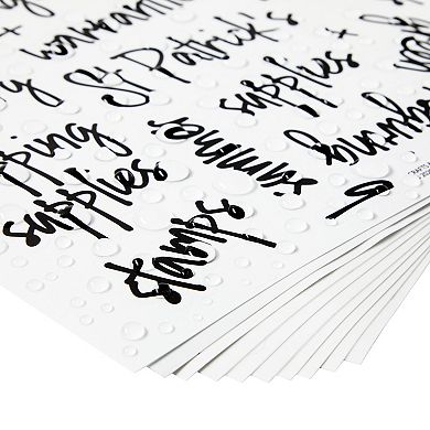 212 Office and Craft Labels for Storage Bins, Black Script on Clear Vinyl