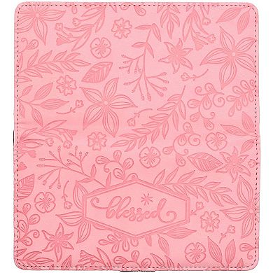Floral Checkbook Cover Women Wallet for Check Credit Cards RFID Blocking Pink