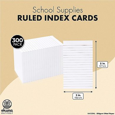 Portrait Style Vertically Ruled Index Cards, Checklist (3 x 5 In, 300 Pack)