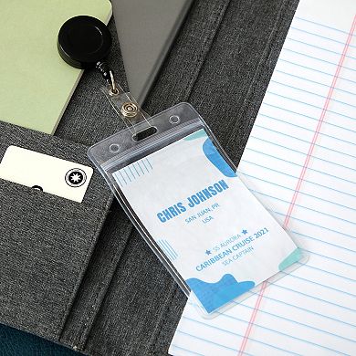 100 Pack Retractable ID Badge Holder Reel for Cards with Clips, 26.5 Inches