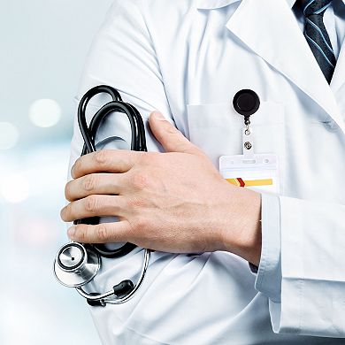 100 Pack Retractable ID Badge Holder Reel for Cards with Clips, 26.5 Inches