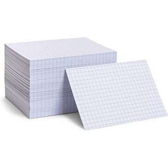 Grid Ruled Index Cards (4x6 in White, 300 Pack)
