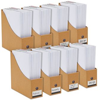 Juvale 8-pack Kraft Paper Material Cardboard Magazine File Holder Boxes