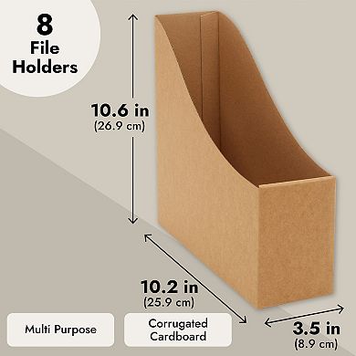 Juvale 8-pack Kraft Paper Material Cardboard Magazine File Holder Boxes
