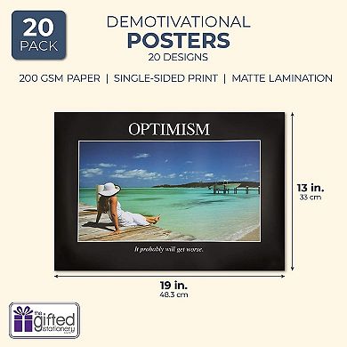 20 Funny Demotivational Posters for Office Decoration, 13x19 Home Wall Art Quote