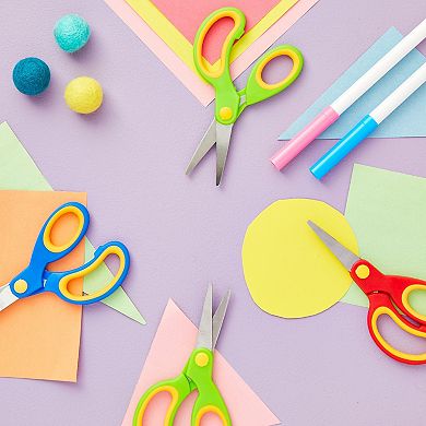24 Pack Round Blunt Tip Scissors, for Classroom Crafts, 5 In