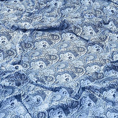 6 Piece Paisley Printed Sheet Set - Lux Decor Collection - King, Blue