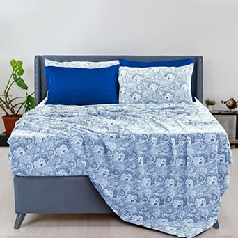 Lux Decor Collection 6 pc Sheet Sets Printed Bed Sheets With Pillowcases Microfiber Bedding