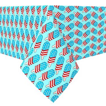 Rectangular Tablecloth, 100% Cotton, Patriotic Ice Pops