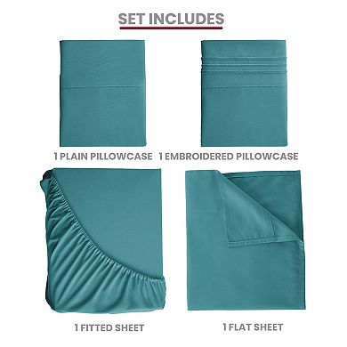 Lux Decor Collection 6 Piece Solid Sheet Set Soft Microfiber Deep Pocket Bed Sheets With Pillowcases